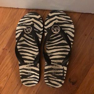 Zebra Michael Kors Flip Flops
